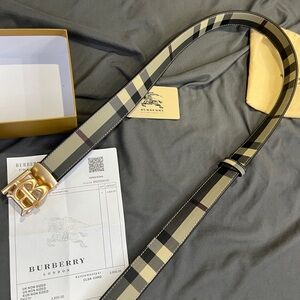 Burberry Beige Checkered Men's Belt